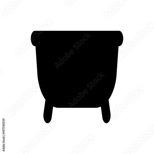 Silhouette of a clawfoot bathtub with a classic design and smooth curves creating a vintage aesthetic look