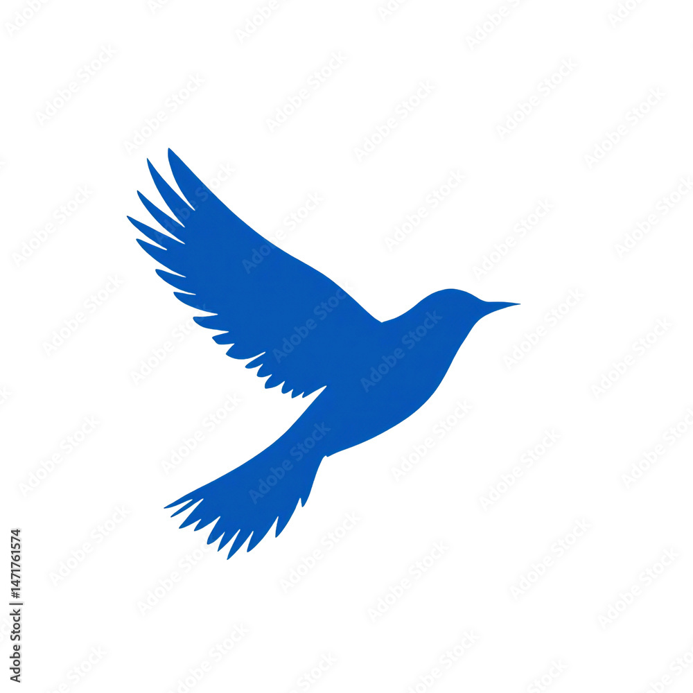 Obraz premium blue bird flying cartoon 