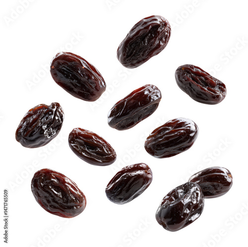 Wallpaper Mural A Collection of Plump, Shiny, Wrinkled Dried Dates in Various Arrangements, Showcasing Their Rich Brown Hues and Textured Surface, Isolated on Transparent and White Background Torontodigital.ca