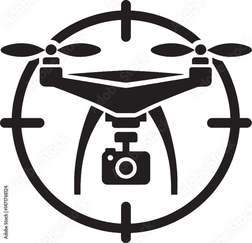 High Quality Drone Vector Illustration Aerial Photography Technology and Flight