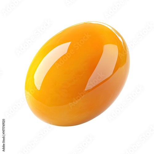 Oval, glossy, amber gem