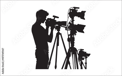 silhouette of a photographer with camera