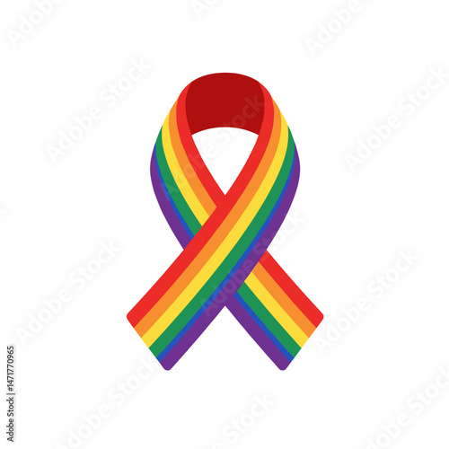 Rainbow pride ribbon symbolizing LGBTQ+ support  