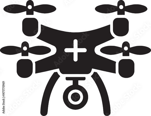 High Quality Drone Vector Illustration Aerial Photography Technology and Innovation