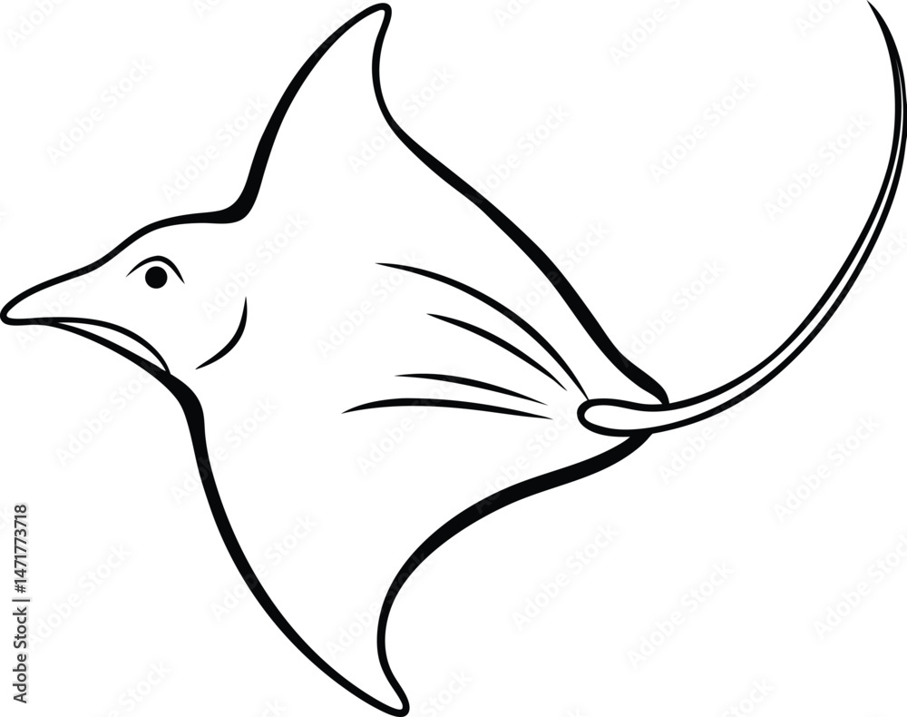 Obraz premium Stingray with Black