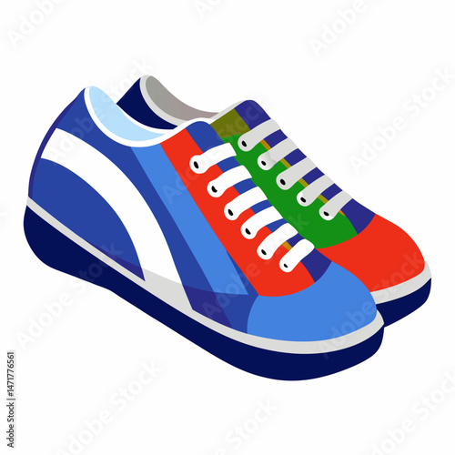 Simple Bowling Shoes Vector on White Background