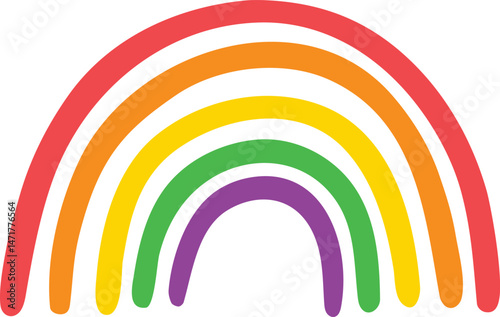 Vibrant rainbow arching across the sky showcases a spectrum of colors, symbolizing hope, dreams, and inclusivity while creating a cheerful and uplifting atmosphere