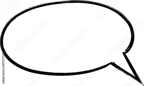 Black outline of thought bubble represents communication, sharing ideas, expressing opinions, engaging in dialogue, and conveying messages effectively