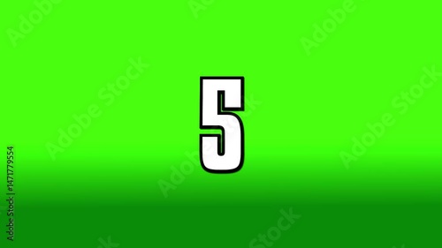 10-Second Countdown Animation on green background bold white number countdown