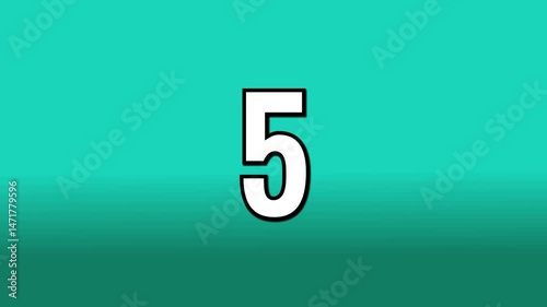 10-Second Countdown Timer with  turquoise background 