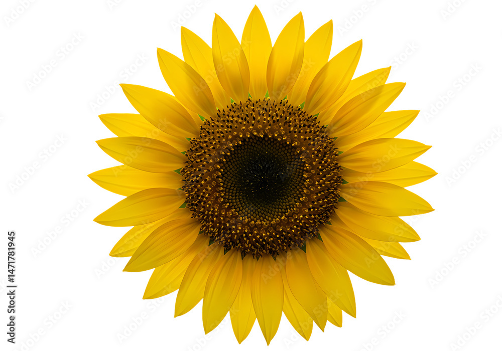 Fototapeta premium Vibrant Sunflower Image HighResolution Flower Photo on Transparent background