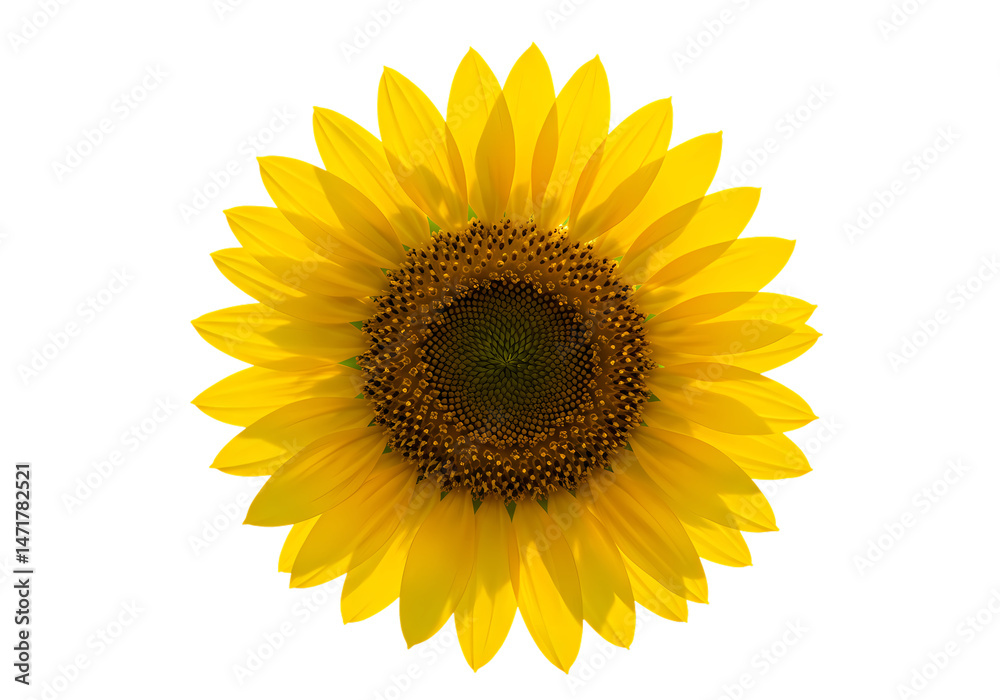 Fototapeta premium Vibrant Yellow Sunflower Closeup Image on Transparent background