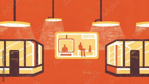 Smart High-Tech Office Interior with Futuristic Technology
