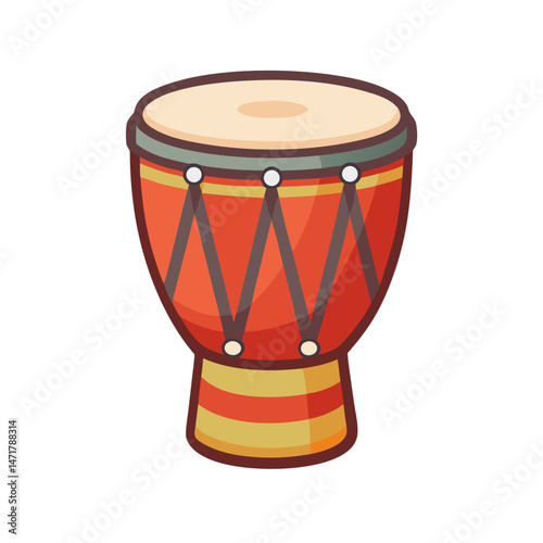 djembe drum no background vector file.