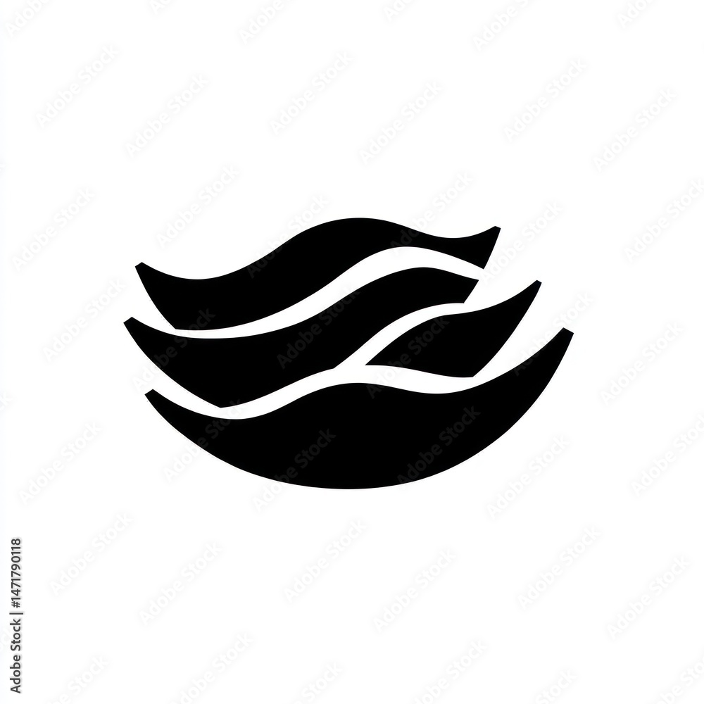 Fototapeta premium Abstract ocean wave design, water symbol, graphic element, website icon
