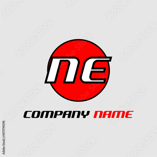 NE initial monogram logo with creative circle style design
