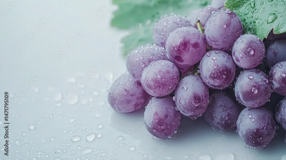 custom made wallpaper toronto digitalCloseup of Fresh Purple Grapes with Dewdrops