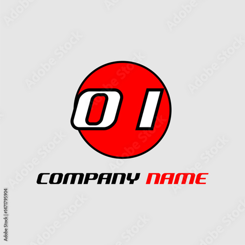OI initial monogram logo with creative circle style design