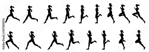 Women runner, Running people silhouette, woman are jogging