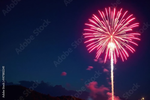 Vibrant fireworks exploding in the night sky, colorful bursts of light and sparks , fireworks, display