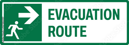 emergency and first aid safety signs v2 uppercase text_evacuation route_landscape size 1/2 a4,a3,a2,a1 	
