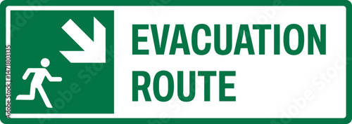 emergency and first aid safety signs v2 uppercase text_evacuation route_landscape size 1/2 a4,a3,a2,a1 	
