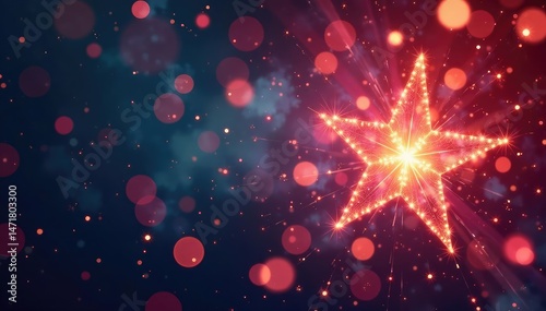 Sparkling starburst lights create a festive, magical glow Perfect for holiday and celebration themes , miracle, shiny