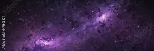 Cosmic dust clouds, star clusters shine in purple galaxy  Stellar spectacle , cosmos, supernova remnant