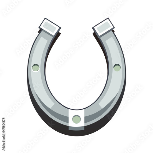 horseshoe in a cartoon-like design no background vector file.