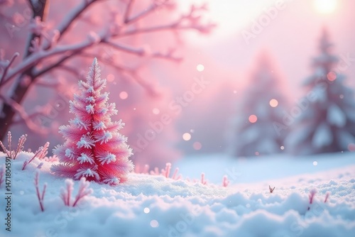 Pink winter wonderland background, soft pastel colors, snowflakes, frost , pink, blush, winter wonderland