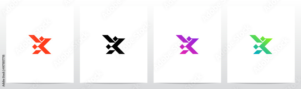 Obraz premium Cyber Science Fiction Modern Initial Logo Design X
