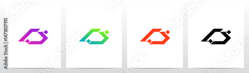 Cyber Science Fiction Modern Initial Logo Design D