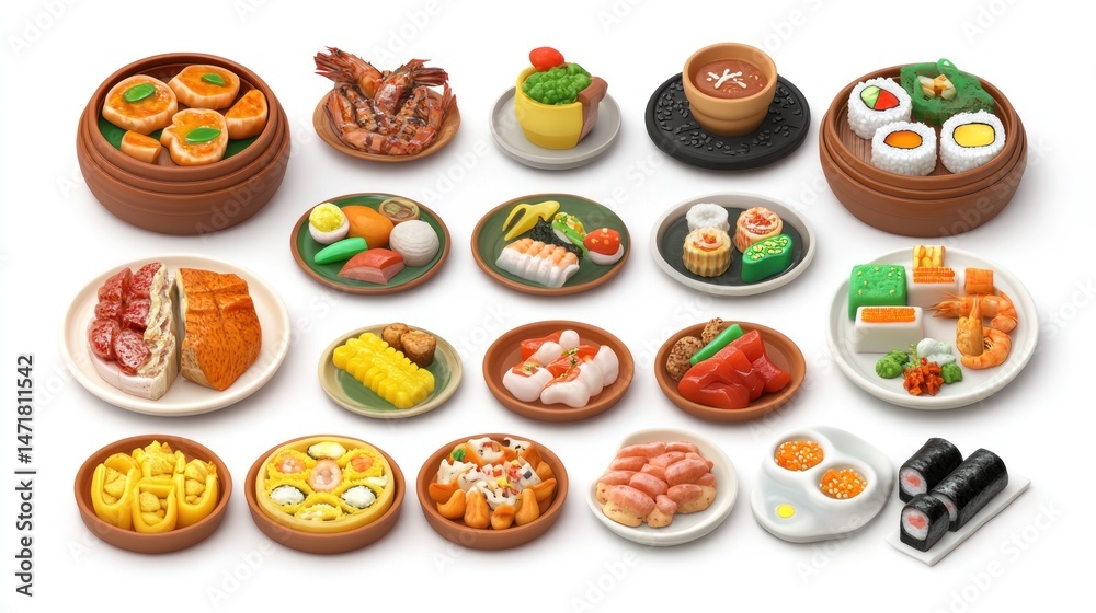 Diverse Asian Cuisine Dishes (14) Diverse Asian Cuisine Dishes (14)
