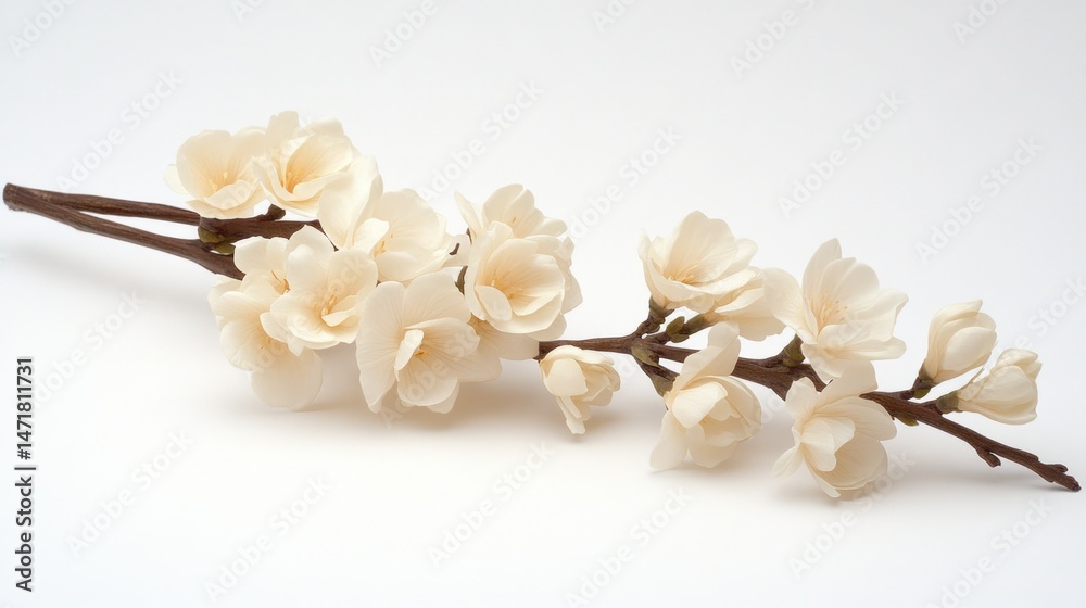 Fototapeta premium Delicate cream-colored flower branch