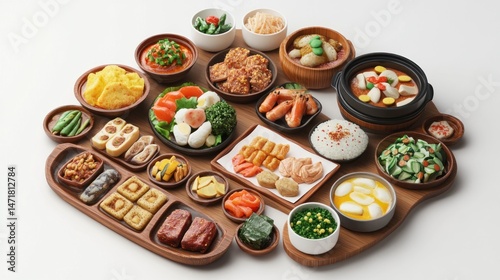 Diverse Asian Cuisine Display (4)