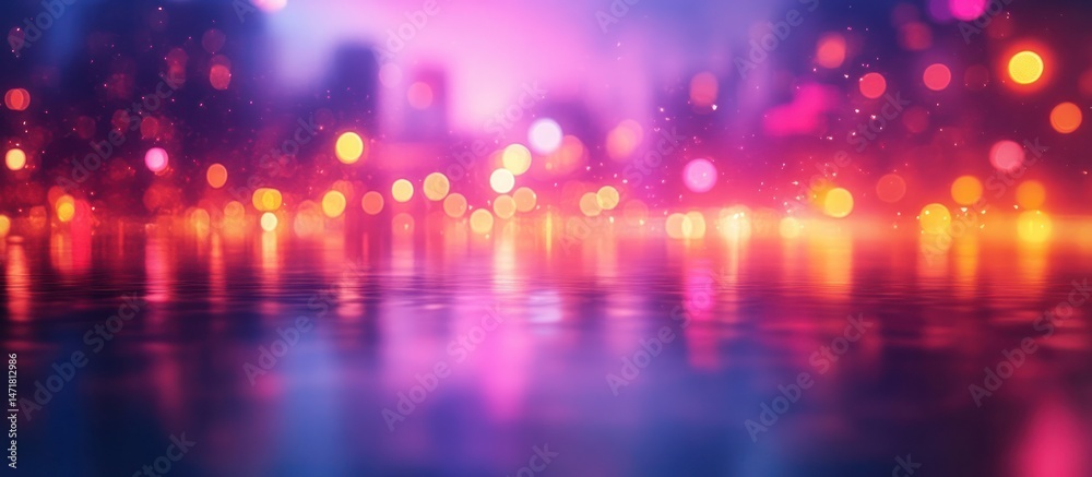 Obraz premium City Lights Reflecting on Water