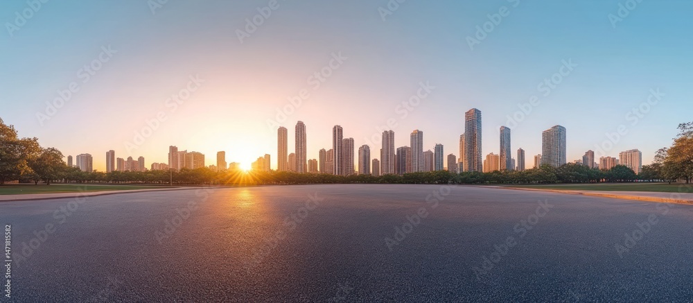 Obraz premium City Skyline at Sunrise