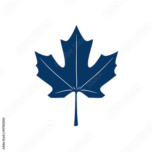 Stylized maple leaf illustration in simple design on white background for nature concept
