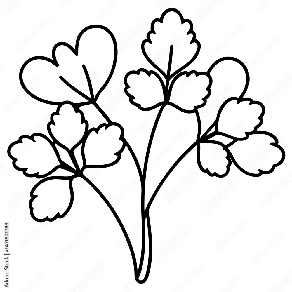 Obraz premium Watercress outline vector