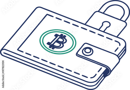 Digital Wallet for Cryptocurrency With a Secure Design and Bitcoin Symbol