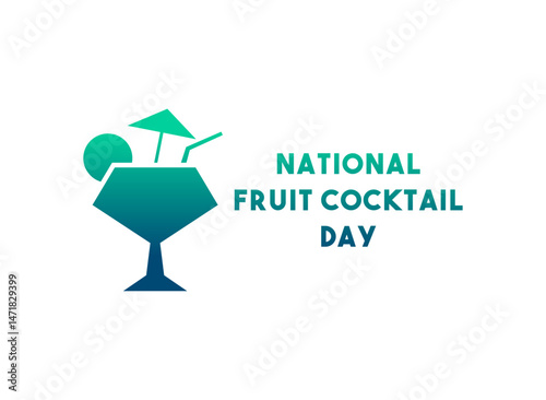 National Fruit Cocktail Day. May. Gradient colors.