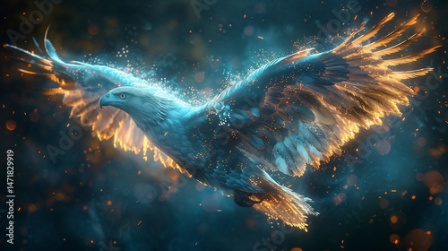 Majestic Eagle in Flight: A Digital Masterpiece