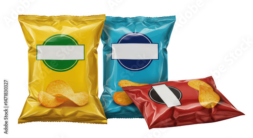 Quadro su tela Isolated Packs of Potato Chips