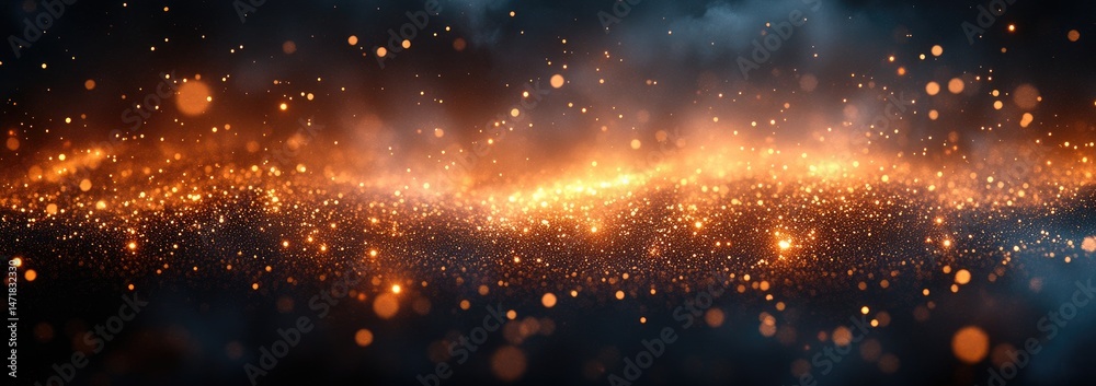 Fototapeta premium Abstract fiery sparks and glowing particles.