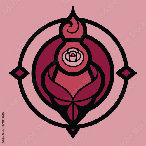 Alchemy inspired rose seal for mystical branding photo
