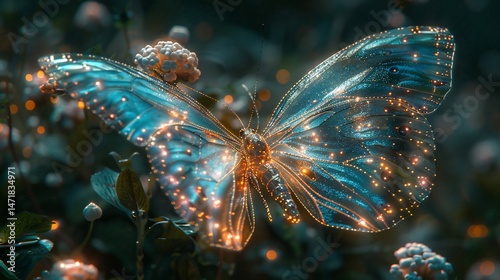 Enchanted Glasswing Butterfly: A Digital Masterpiece