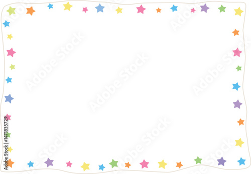 Frame with colorful stars. Vector illustration
