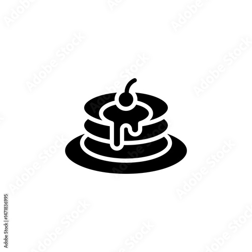 pancake stack, breakfast icon vector