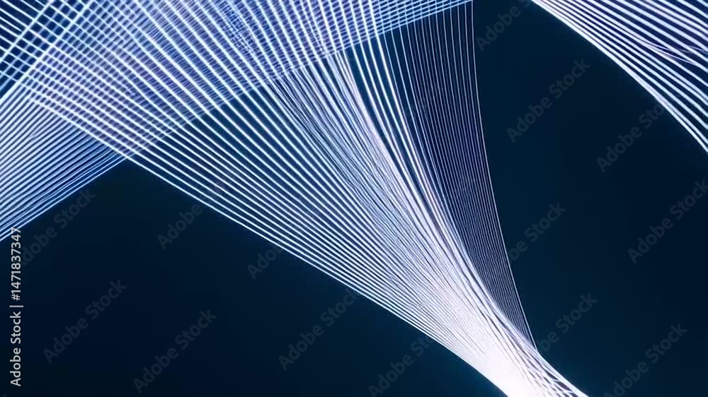 Triangle White Laser Lines – Motion Effect on Black Background, VJ Loop for Visual Performances
