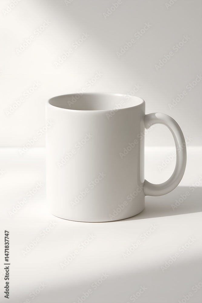 Fototapeta premium Ceramic Mug Mockup with No Logo Isolated on White